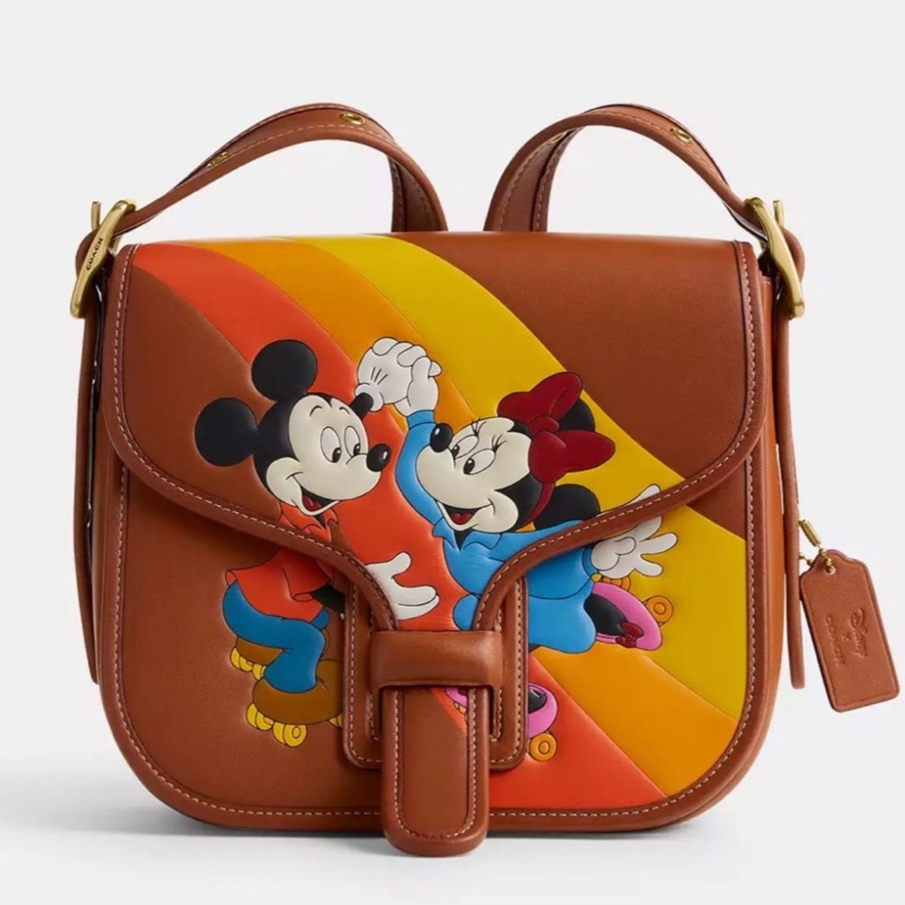 Coach Brown Crossbody Bag with Mickey and Minnie